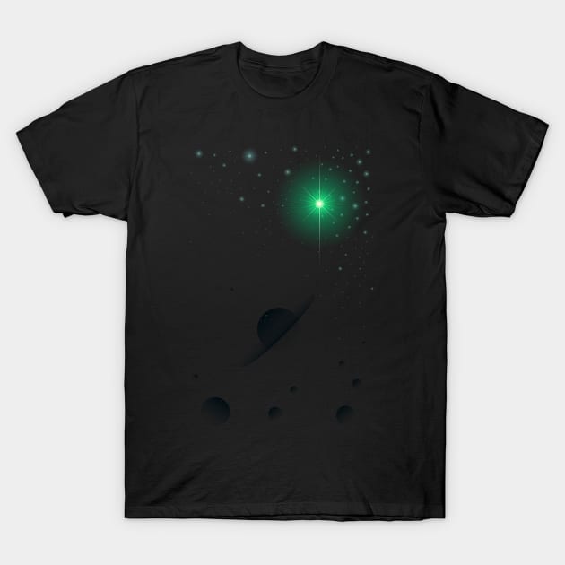 SPACE SATURN T-Shirt by roombirth